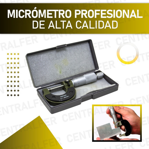 Imagen 6 de 8 de Micrómetro Mecánico De 0 A 25mm Medición Precisión