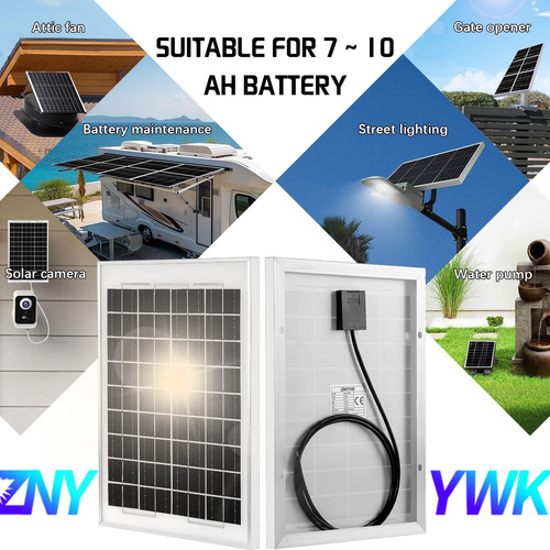 Panel Solar 10w 18v Cargador Portátil Sin Enchufe Mc4 Plateado 0v 0v