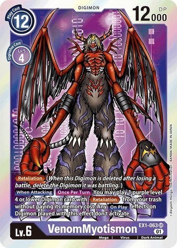 Digimon Tcg Ex1-063 Venommyotismon - Super Rare