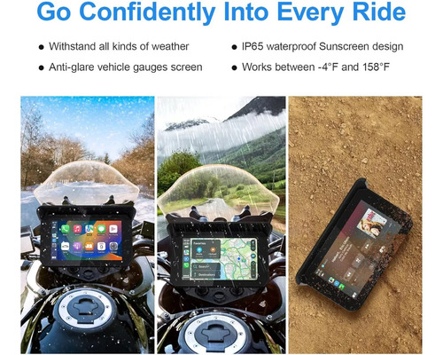 5 Pulgadas Motocicleta Gps Carplay Inalámbrico Android Auto