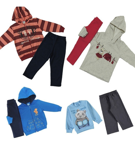Imagem 7 de 10 de Atacado Roupas Infantis Moletom Criança Conjunto 40 Peças