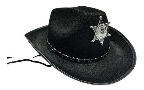 Sombrero De Vaquero De Sheriff Para Niño Para Dizfraz Negro