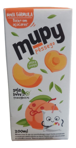 Suco Mupy Sabor Pêssego A Base De Soja 200ml