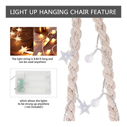 Hamacas Con Luces Durable Macramé Colgante