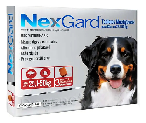 NexGard Cachorro 25 kg à 50 kg 3 Comprimidos