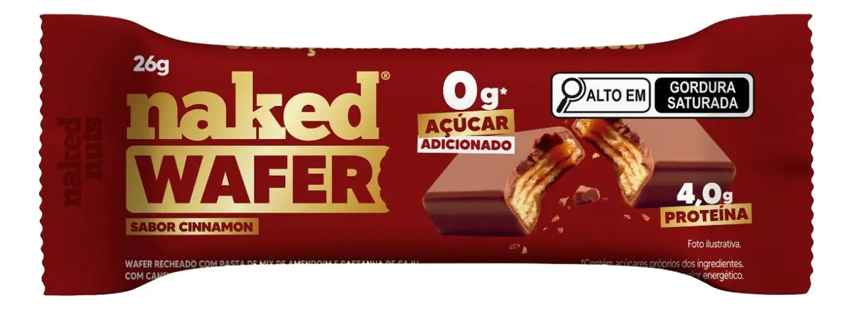 Wafer Chocolate Cinnamon Canela Crocante Naked Nuts 26g