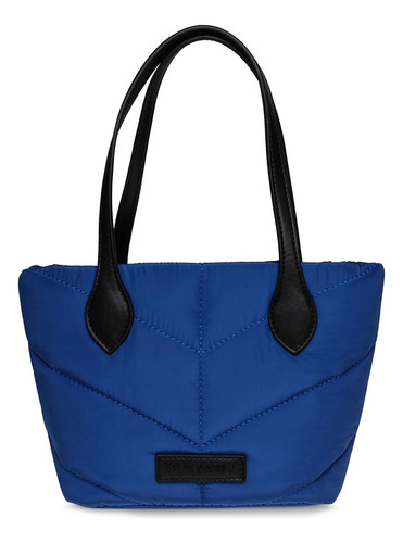 Bolsa Tote Steve Madden Bwork-n Con Cierre Para Mujer Acabado de los herrajes Níquel Color Azul Correa de hombro Azul Diseño de la tela Liso