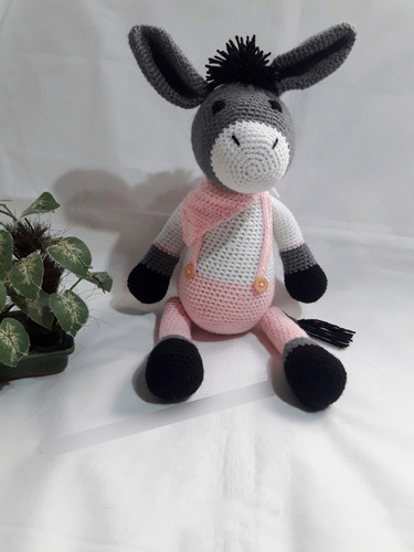 Muñeco Amigurumi Burro / Burrita Artesanal A Crochet