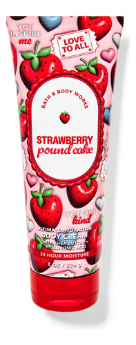Crema Corporal Bath And Body Works 226g Mujer Fragancia Strawberry Pound Cake