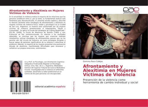 Libro:afrontamiento Y Alexitimia En Mujeres Víctimas De Viol