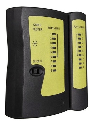 Imagen 2 de 2 de Tester Para Cable De Red Rj45 Y Rj11 Con Batería Incluida