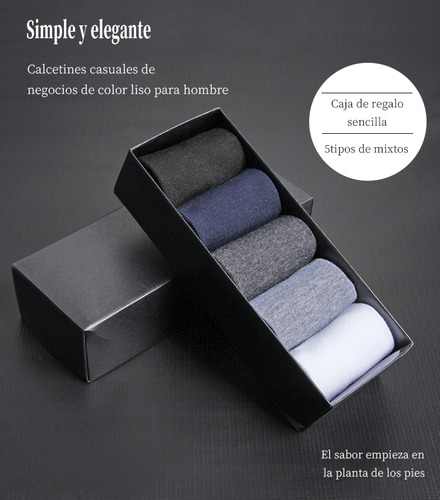 Calcetines Para Hombre Calcetas De Caballero Algodón 5 Pares