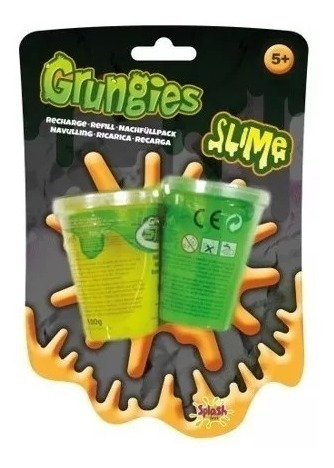 Grungies Slime 2 Potes De 100 Gr Verde Y Amarilla Pegajoso