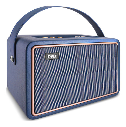 Pyle Altavoz Bluetooth Vintage  Sistema De Audio De Esti. Color Azul