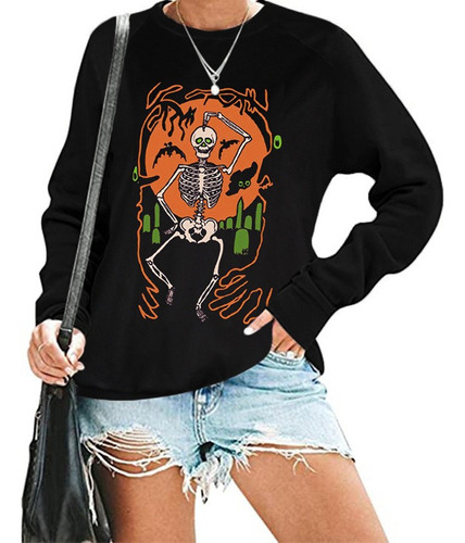 T Blusa Fría Sudadera Femenina Suelta Halloween