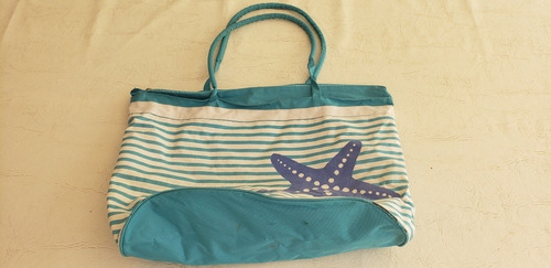 Bolso Bolsa Playa Playero 40 X 35 Cm Aprox Detalle En Base