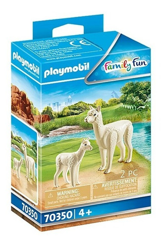 Figura Para Armar Playmobil Family Fun Alpaca Con Bebé 2 Piezas