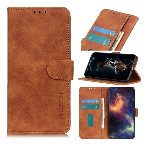 Funda De Piel Con Tapa Horizontal Pu + Tpu Con Textura Retro