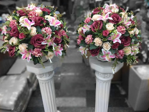 2x Arranjo De Mesa Para Festas E Casamento Rosa Marsala | Parcelamento sem  juros