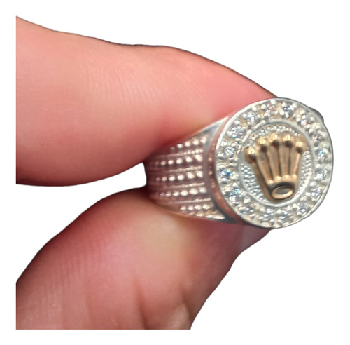 Anillo Rolex En Plata Italiana Y Oro 18k Nacional 