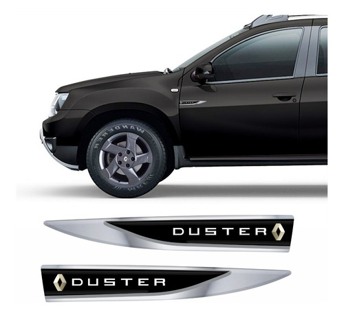 Par Aplique Adesivo Cromado Renault Duster Res13