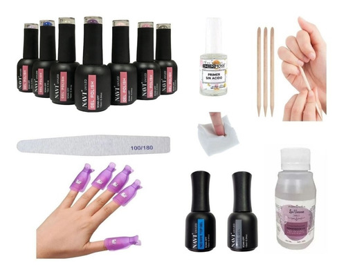 Kit Esmaltes Semipermanente Removedor Uv/led Base Top Lima !