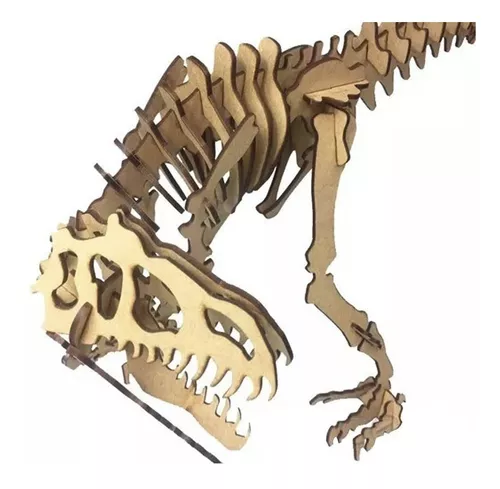 Dinossauro Alaossauro p/ montar, Quebra-Cabeça 3D, 48 peças, Brinquedo e  decoração MDF