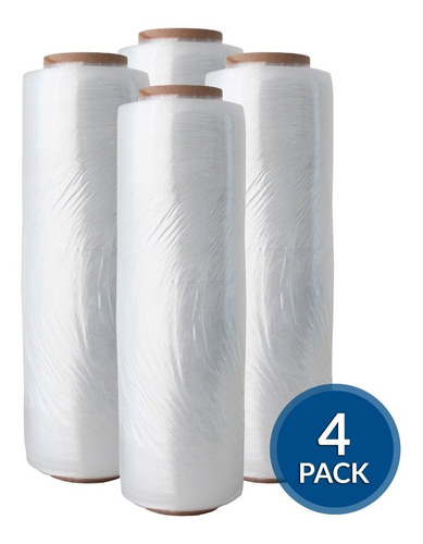 Pack 4 Rollos Film Plastico Pre Estirada Playo 17x30x1500