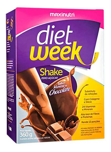 Diet Week Shake Sabor Mousse De Chocolate 360g Maxinutri