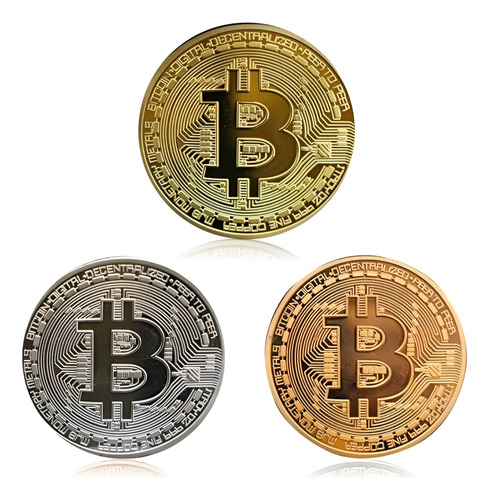 3 Bitcoin Criptomoneda Bit Coin Fisico Moneda Fantasia