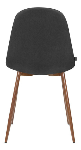 Imagen 7 de 10 de Silla Comedor Retro Tapizada Gaia Coelle Nogal - Negro
