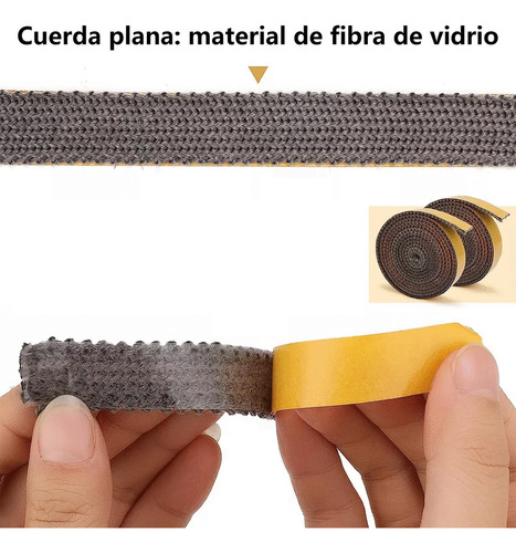 4 Rollo Sello Vidrio Combustion Lenta Cordon P/ Puerta Fuego