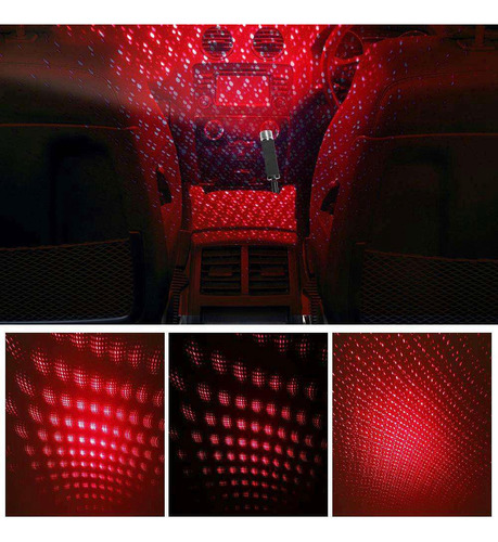 Lámpara De Luz Roja Ceiling Star Led Mini Usb Para Coche