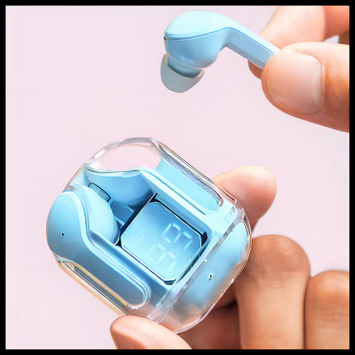 Auriculares Inalámbricos In-ear Ultrapods Luz Led Bluetooth Color Celeste