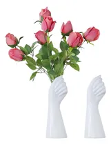 Comprar 2 Jarrones De Flores Blancos De Cerámica Con Forma De Brotes