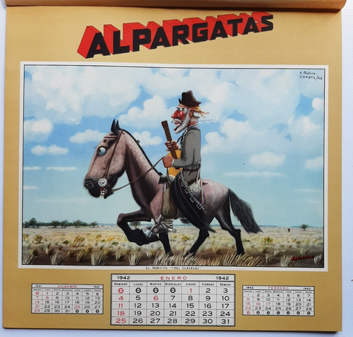 Imagen 7 de 10 de Molina Campos Colección 12 Almanaques Alpargatas Ro 028