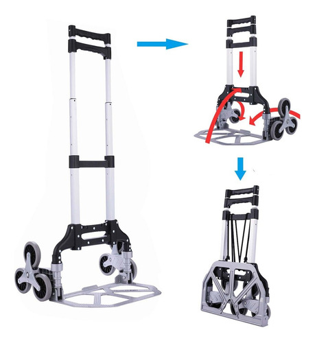 Carretilla Plegable De Aluminio 70kg Para Escaleras