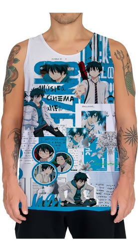 Camiseta Regata Personalizada Anime Blue Exorcist 01