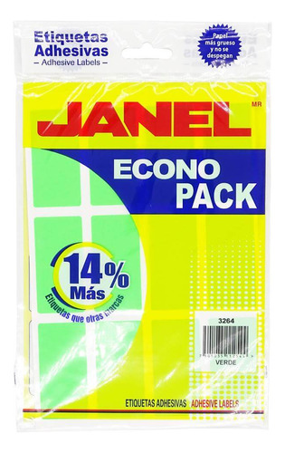 Etiqueta Janel Econopack 32x64 Verde