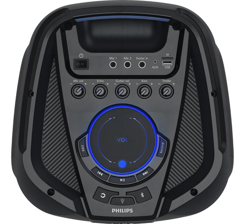 Bocina Philips Party Speaker TAX4209/78 portátil con bluetooth negra 127V