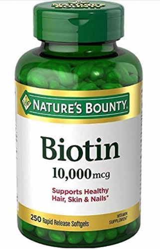 Biotin 10000 Mcg, 250 Cápsulas De Gel Nature Bounty