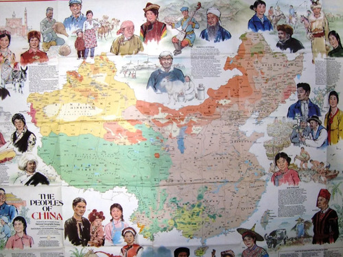 Mapa China Politico Pueblos National Geographic 100x80 Cms (Usado)
