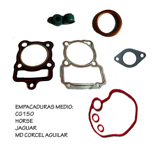 Imagen 2 de 2 de Empacadura Kit Cilindro Camara Cg150 Horse Jaguar Md Aguilar