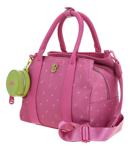 Bolso Satchel Barbie Gorett Lor Br25065-p Rosa Chicle Dama Acabado De Los Herrajes Níquel Diseño De La Tela Lisa