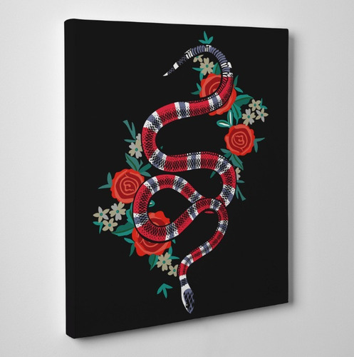 Cuadro Gucci Snake Decorativo En Lienzo Canvas Serpiente