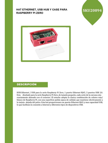 Gabinete Para Raspberry Pi Zero W/2w, Hat Ethernet/usb