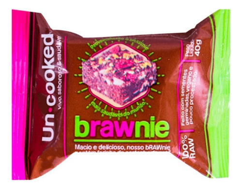 Kit 3x: Brawnie Sem Glúten Vegano Uncooked 40g