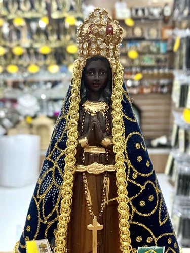 Imagem Nossa Senhora Aparecida 17cm Com Manto Linda!