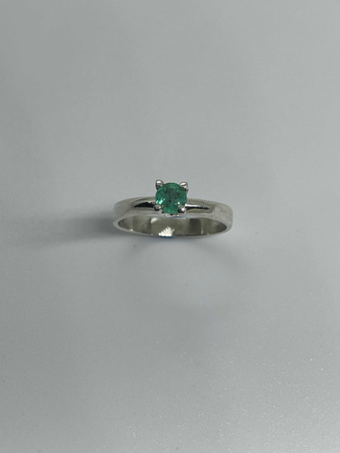 Anillo De Plata 950 Con Esmeralda Natural Colombiana