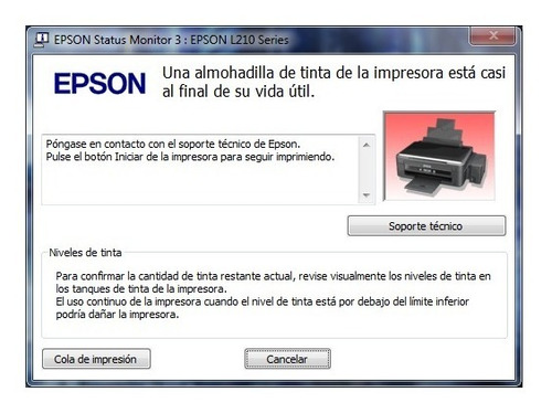 Reset Para Almohadillas Epson L100 L200 L210 L300 L350 L355